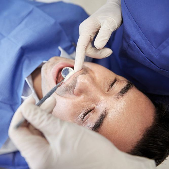 Patient undergoing checkup